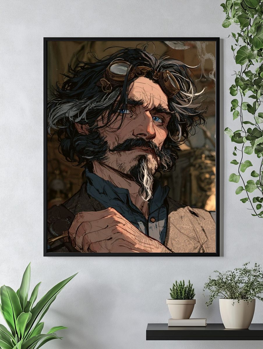 Steampunk Gentleman Portrait Poster. — room view 4