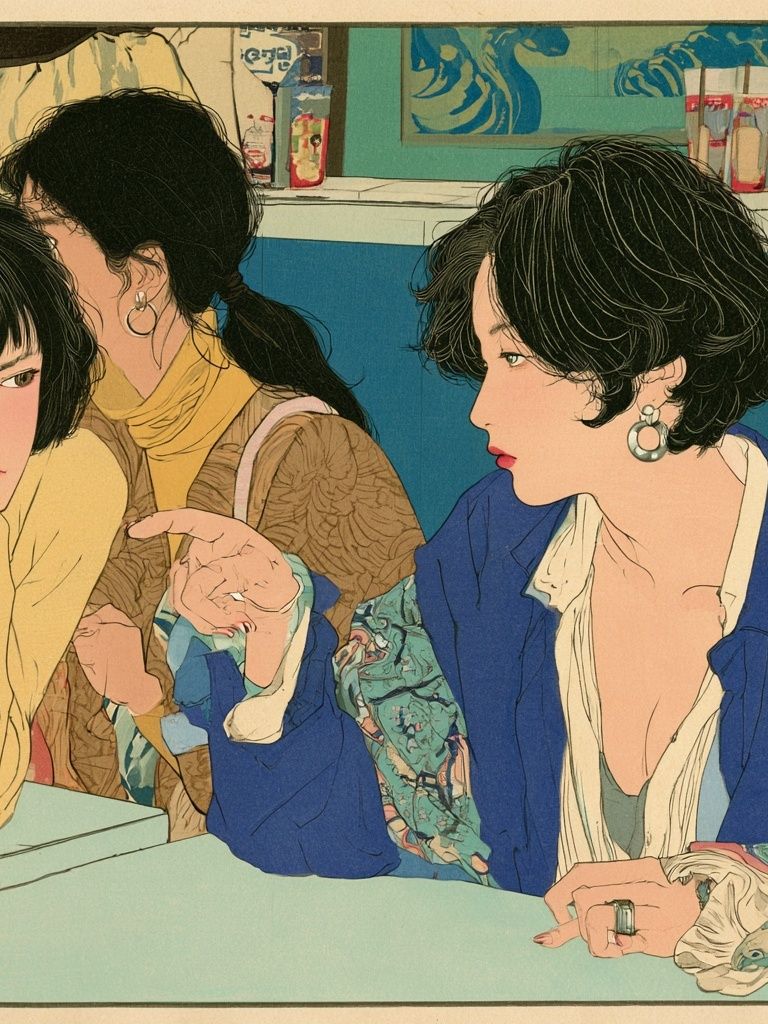 Japanese Women Portrait Illustration Poster. poster — illustration art
