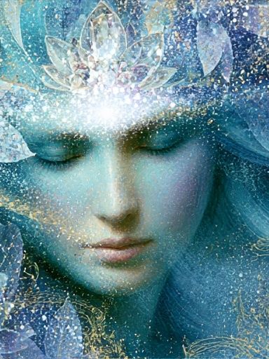 Celestial Blue Goddess Illustration Poster. poster detail