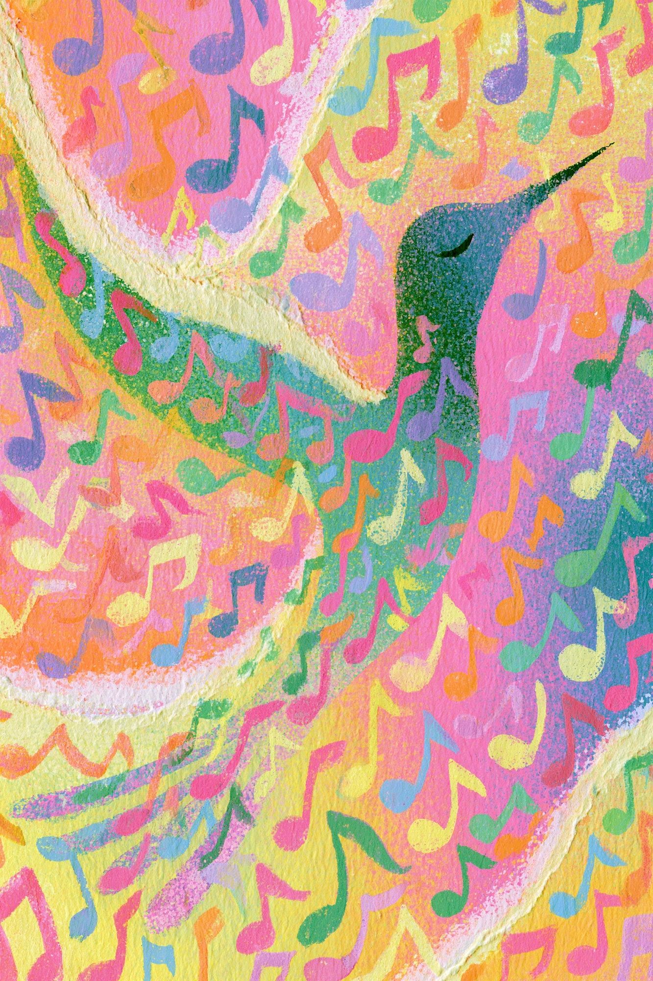 Colorful Music Notes Abstract Poster. poster detail