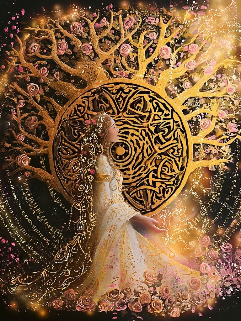 Golden Rose Goddess Illustration Poster. poster detail