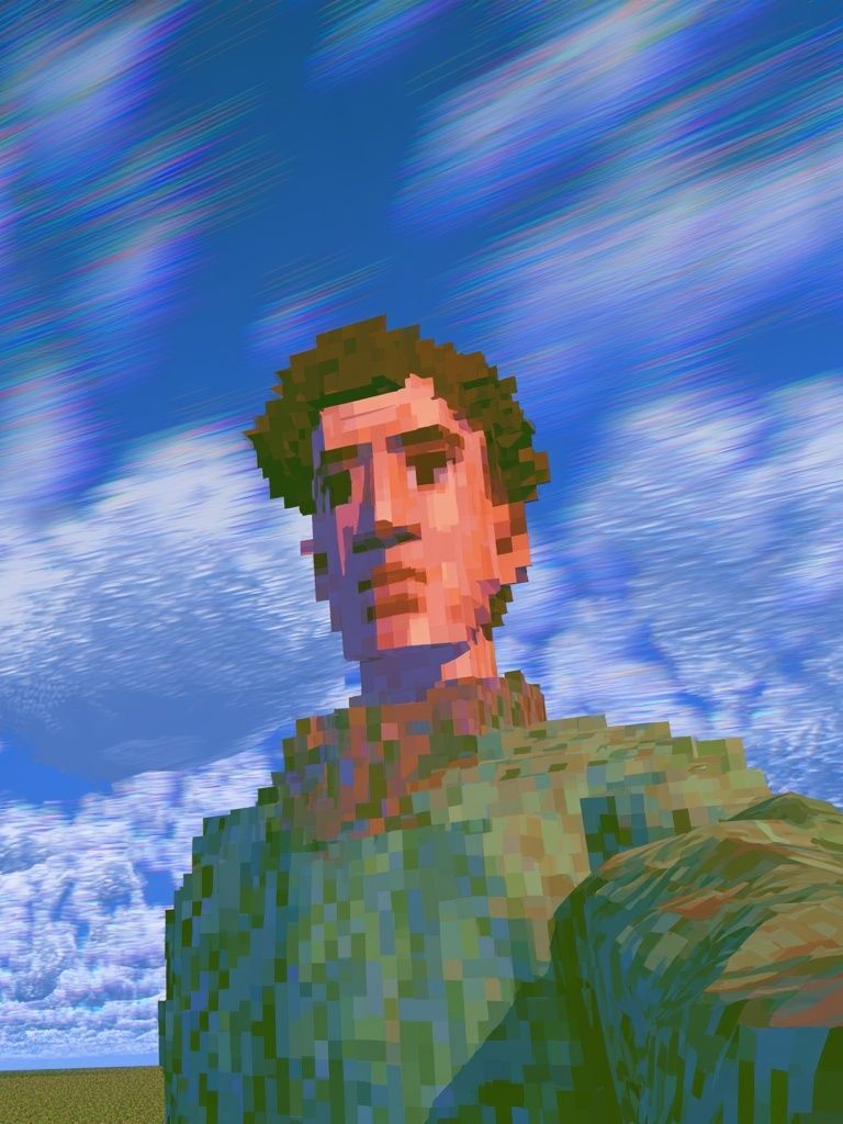 Pixel Self-Portrait Digital Art Poster. poster — illustration art