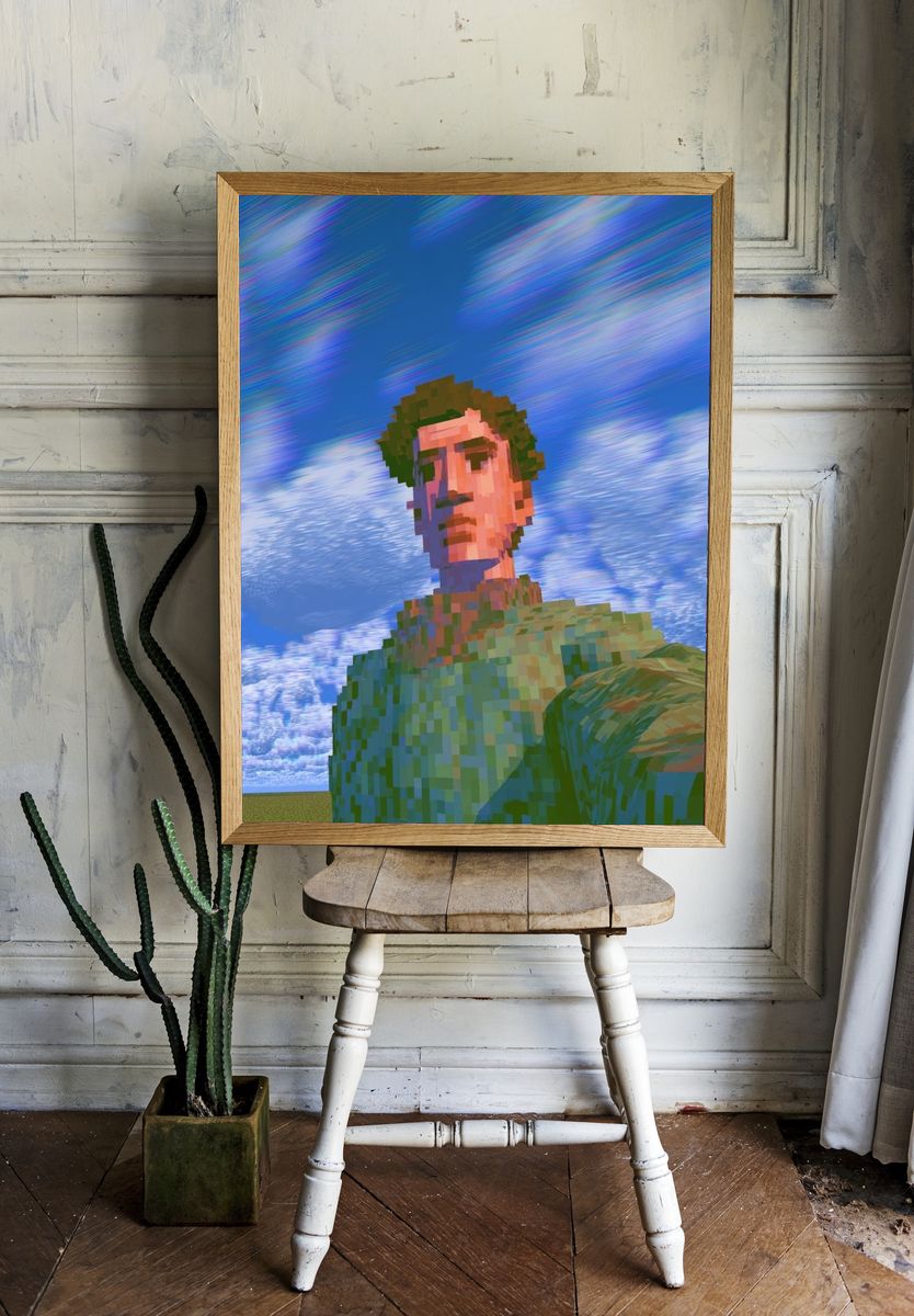 Pixel Self-Portrait Digital Art Poster. room preview