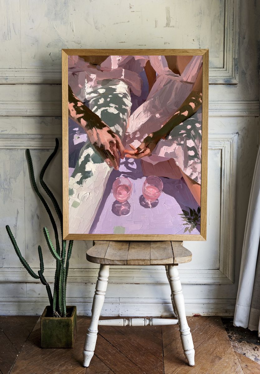 Picnic Hands in Lavender Light Print. — room view 1