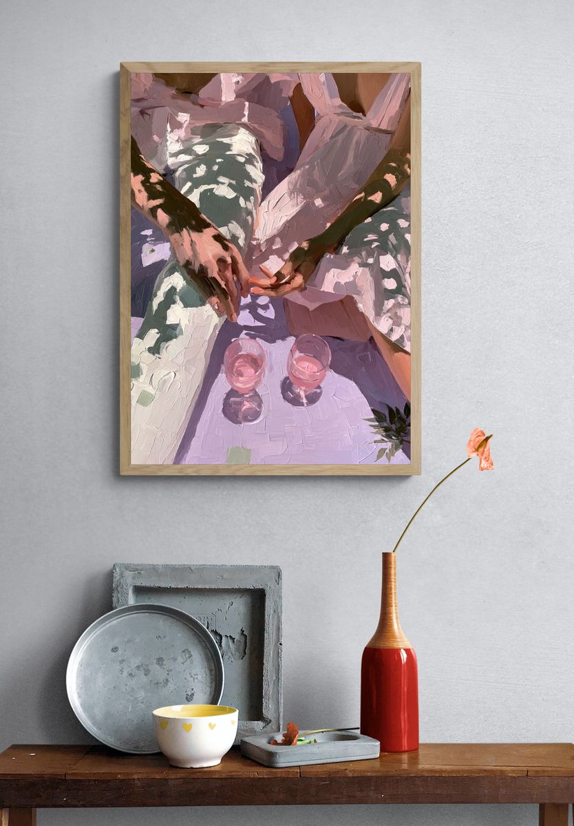 Picnic Hands in Lavender Light Print. — room view 3
