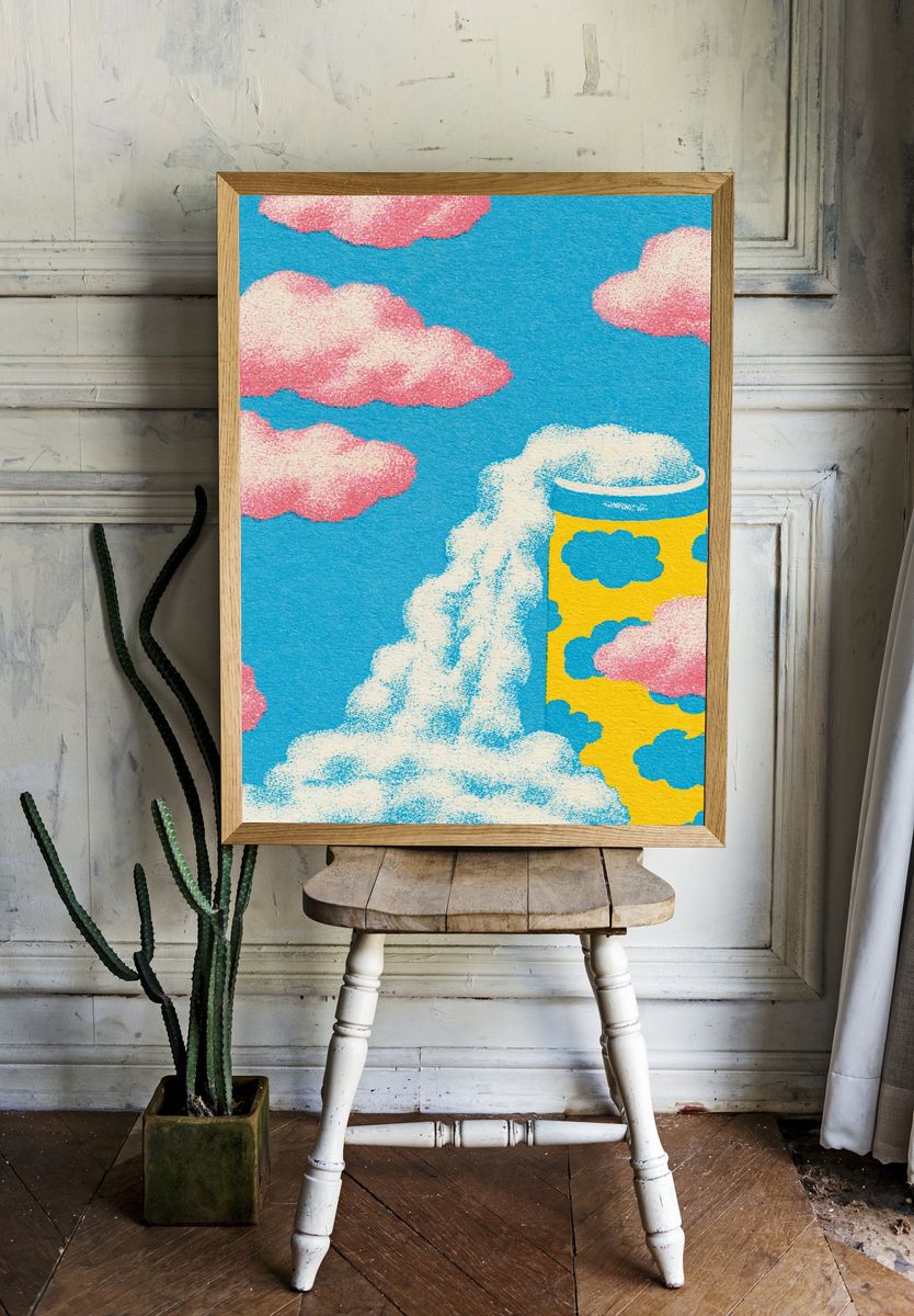 Candy Cloudscape Pop-Art Print. room preview