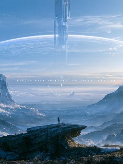 Sci-Fi Landscape Digital Art Poster. poster