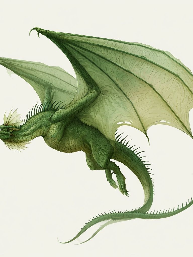 Green Dragon Illustration Poster. poster detail