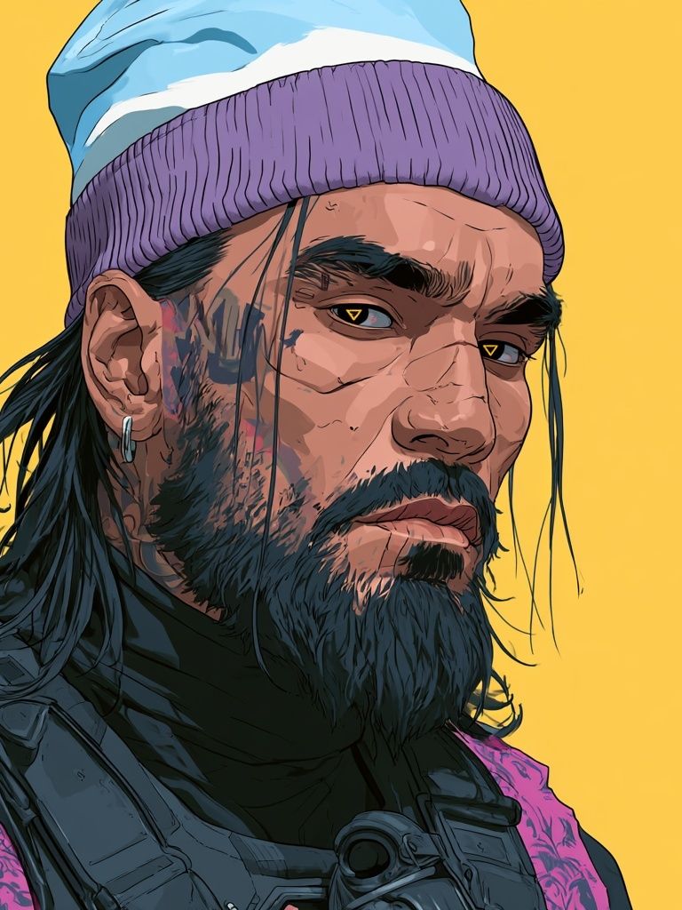 Cyberpunk Portrait Illustration Poster. poster detail