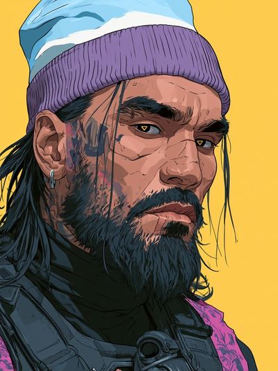 Cyberpunk Portrait Illustration Poster. poster