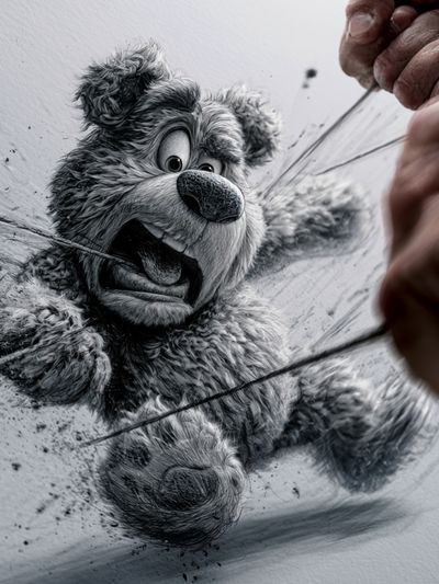 Bear Sketch Attack Poster. poster