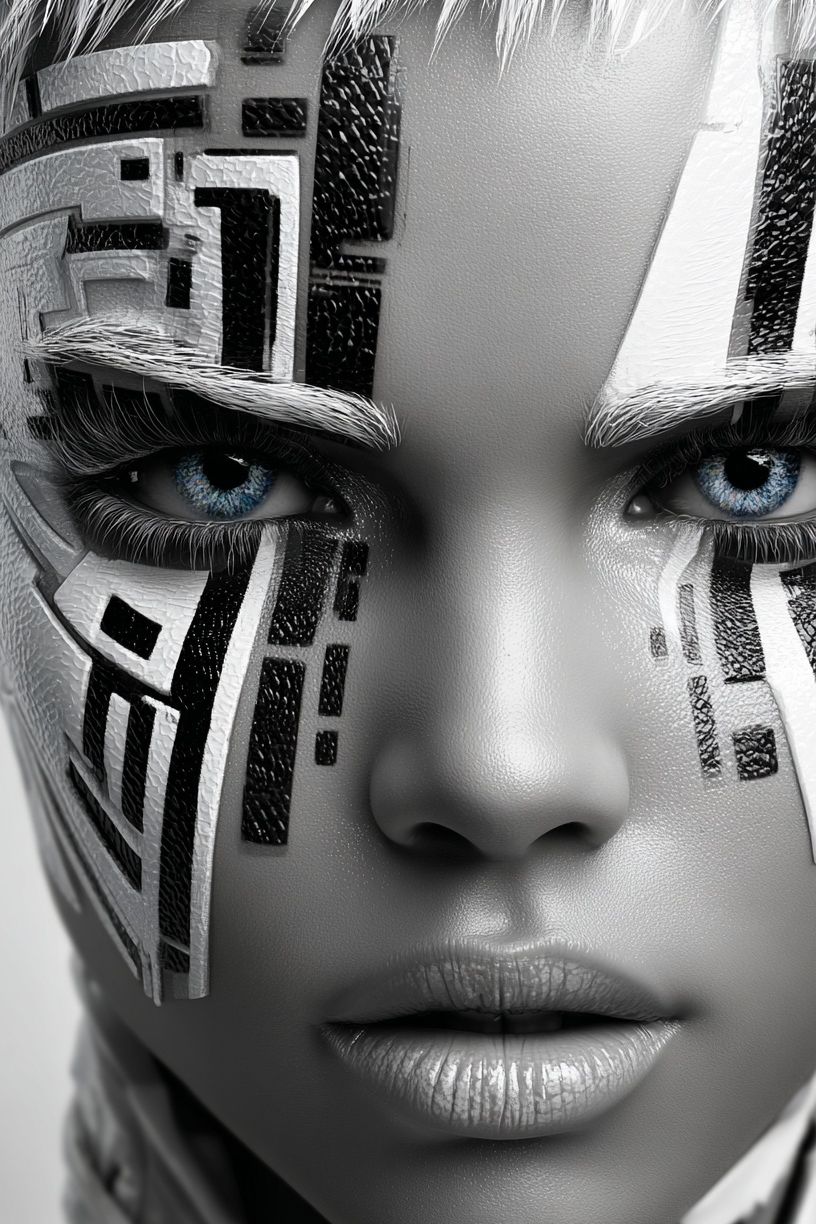 Cybernetic Portrait Illustration Poster. poster — illustration art