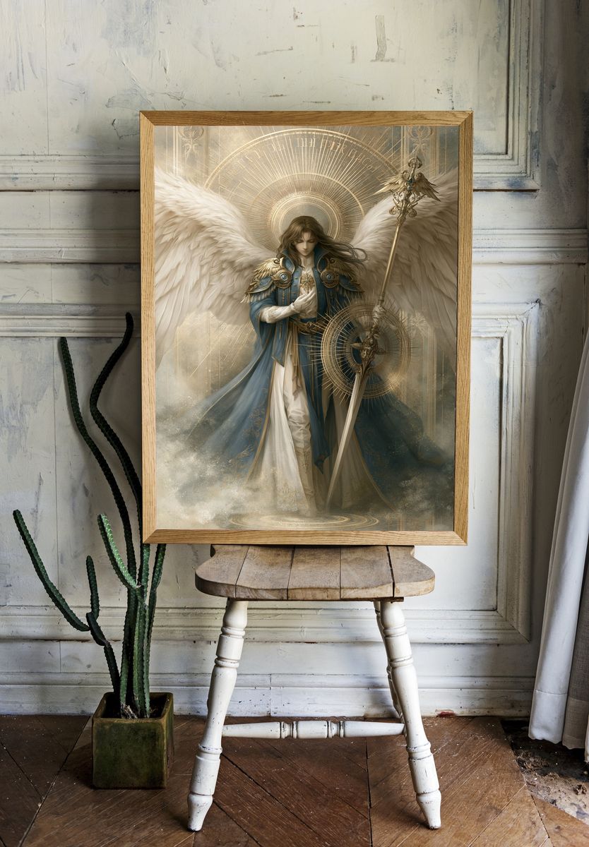 Celestial Angel Fantasy Print. room preview