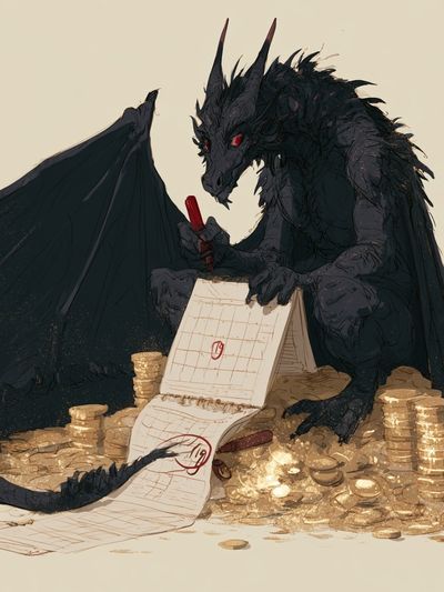 Dragon Ledger Illustration Poster.