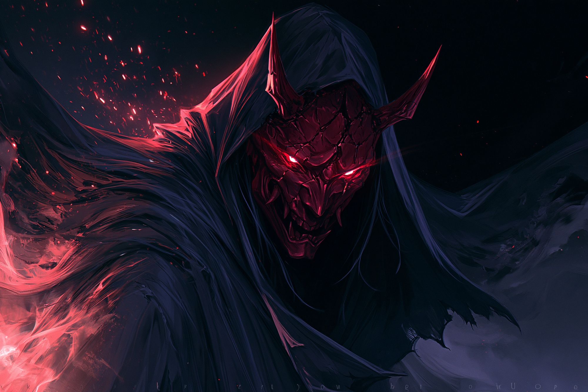 Demonic Shadow Warrior Illustration Poster. poster detail