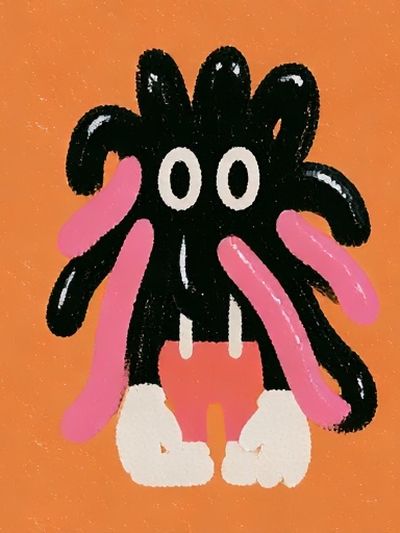 Playful Monster Illustration Poster. poster