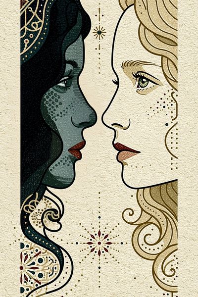 Art Nouveau Faces Poster. poster