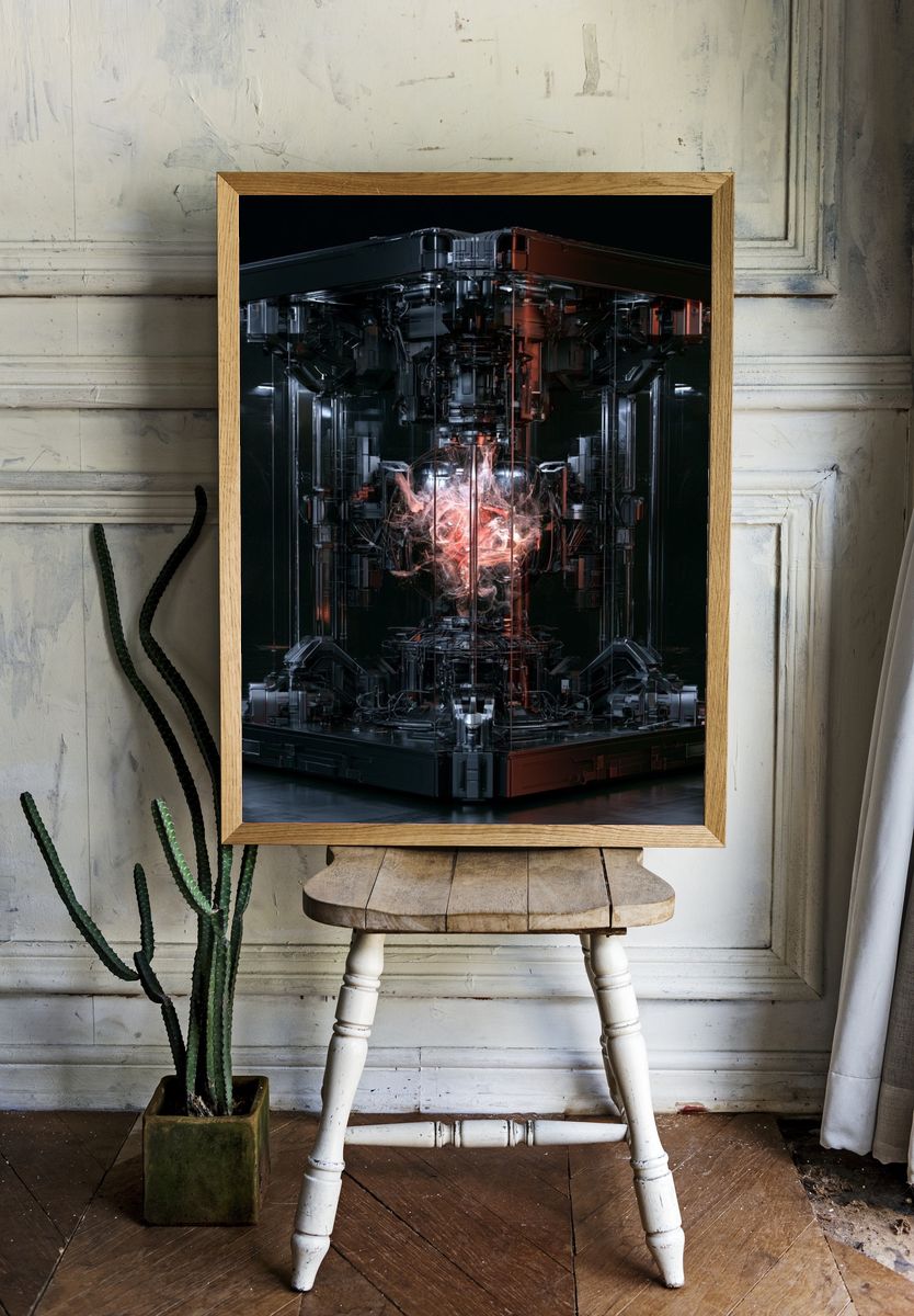 Futuristic Reactor Core Illustration Poster. — room view 1