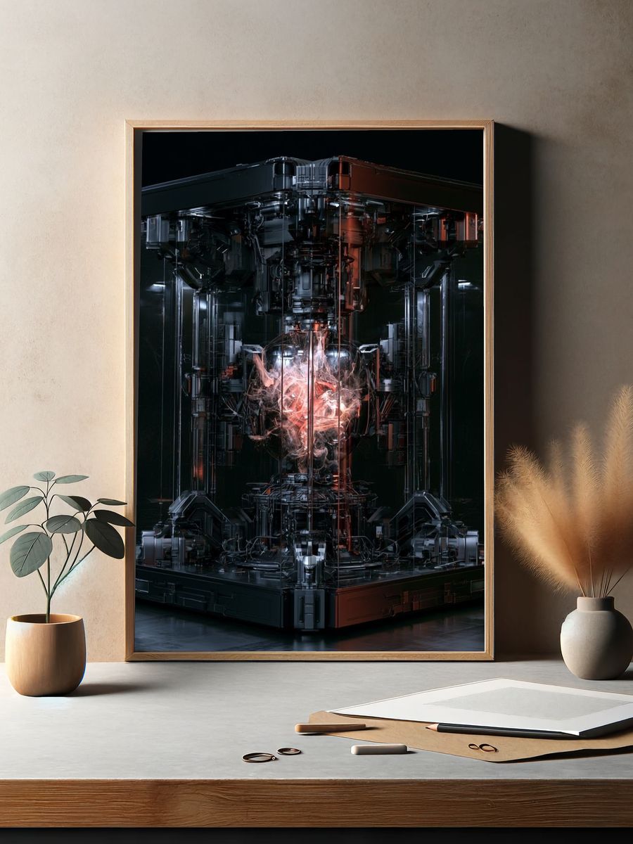 Futuristic Reactor Core Illustration Poster. — room view 2
