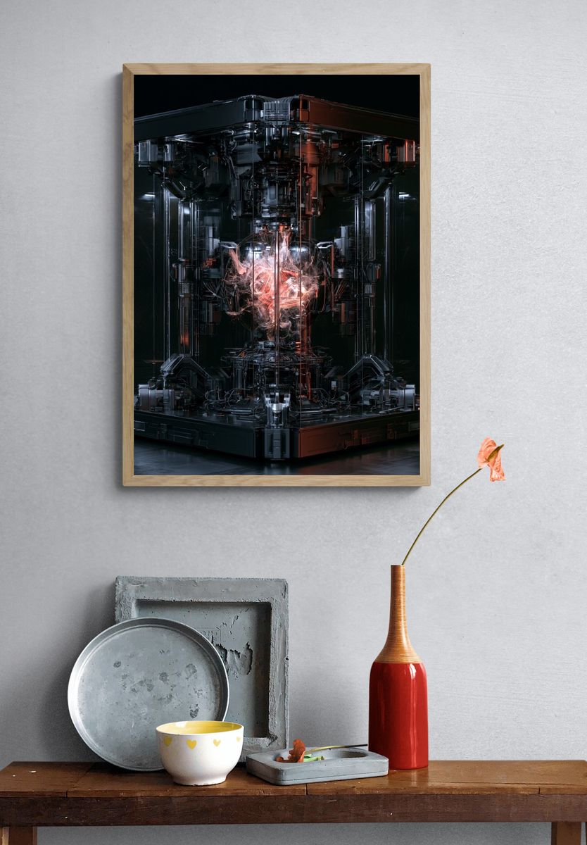 Futuristic Reactor Core Illustration Poster. — room view 3