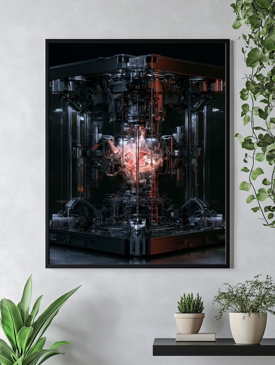 Futuristic Reactor Core Illustration Poster. — room view 4