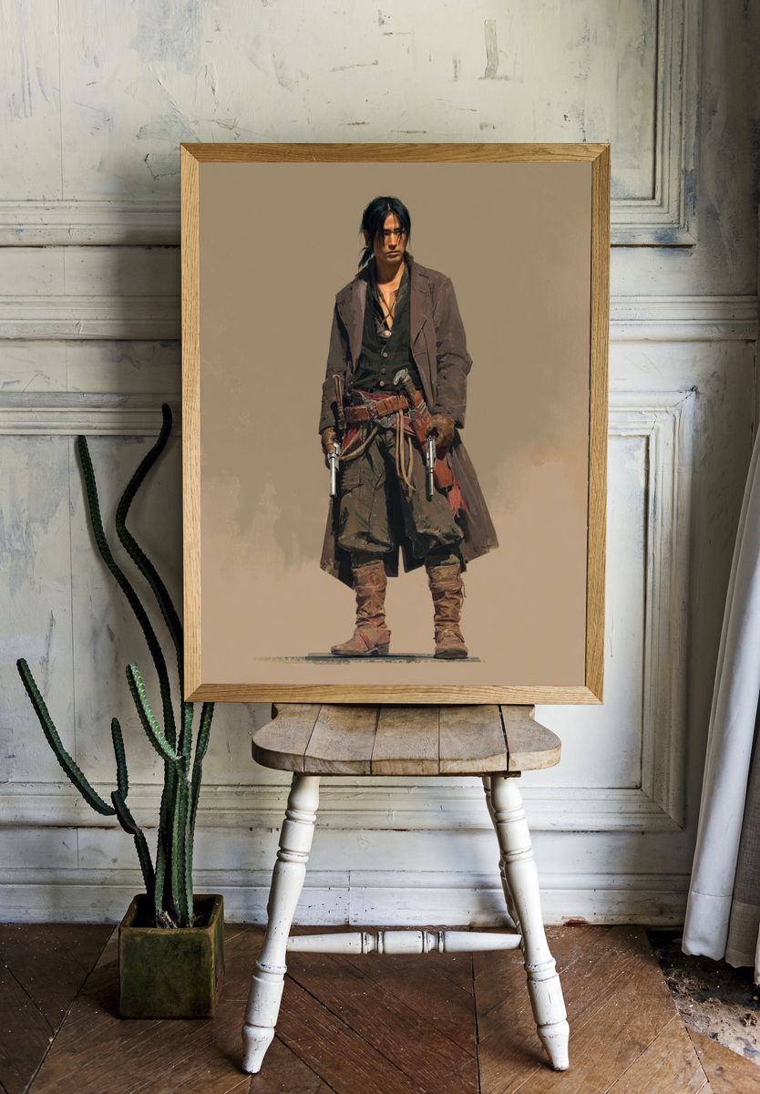 Western Gunslinger Illustration Poster. room preview