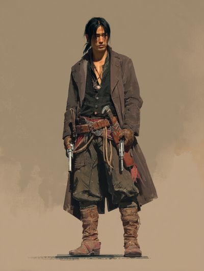 Western Gunslinger Illustration Poster. poster print