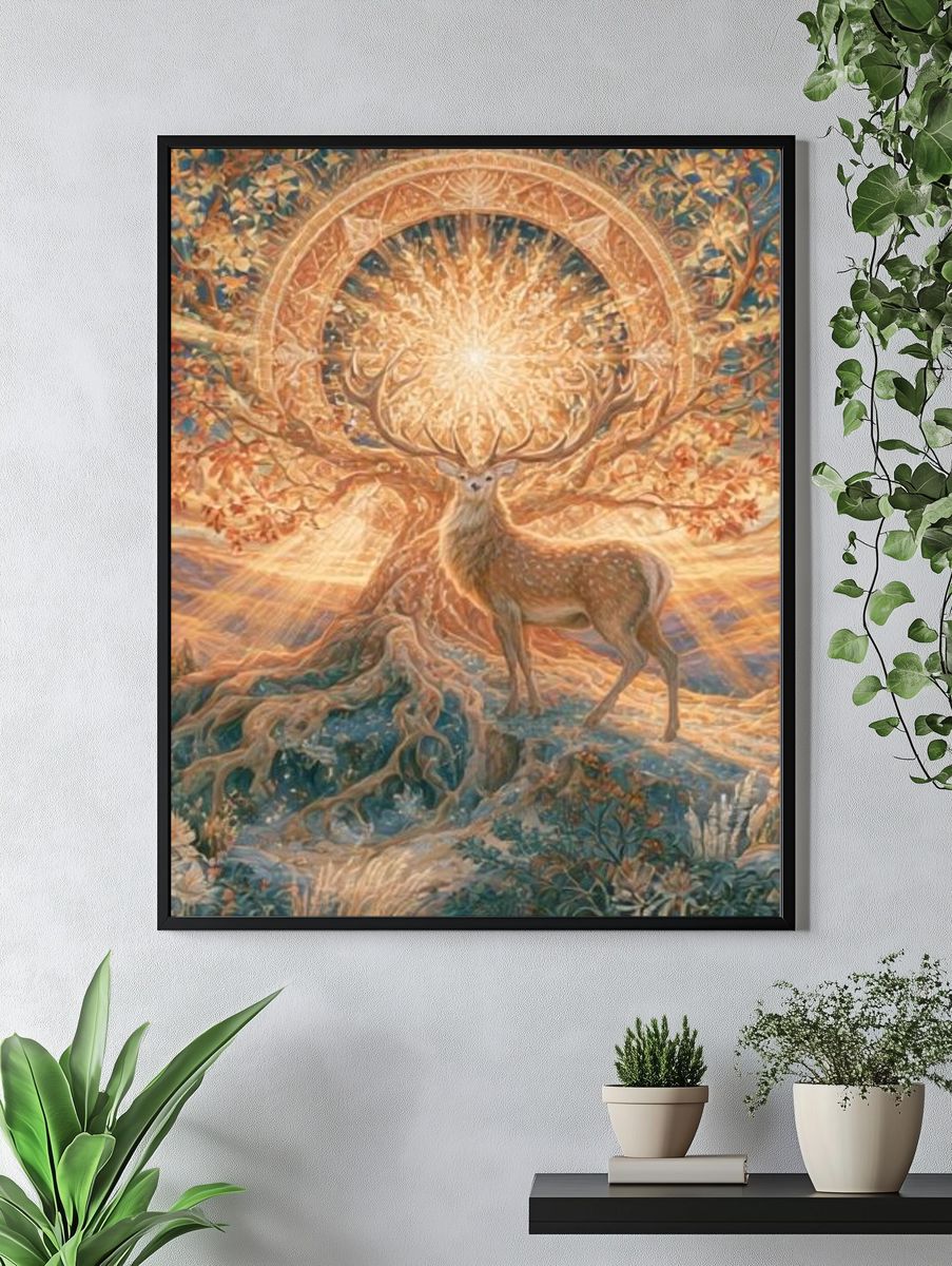 Celestial Deer Dreamscape Poster. — room view 4