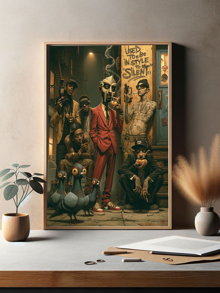 Urban Surreal Crew Illustration Poster. — room view 2