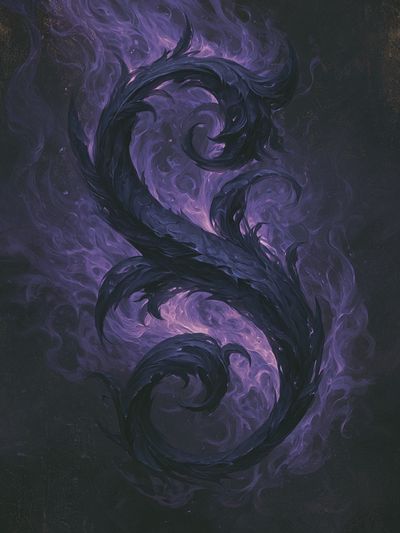 Purple Smoke Serpent Abstract Poster.