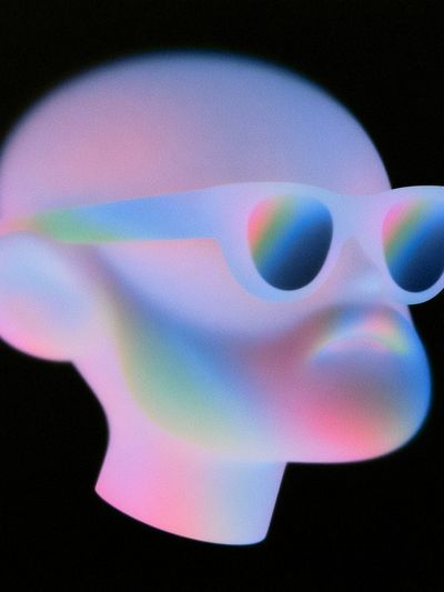 Rainbow 3D Head Illustration Poster. poster