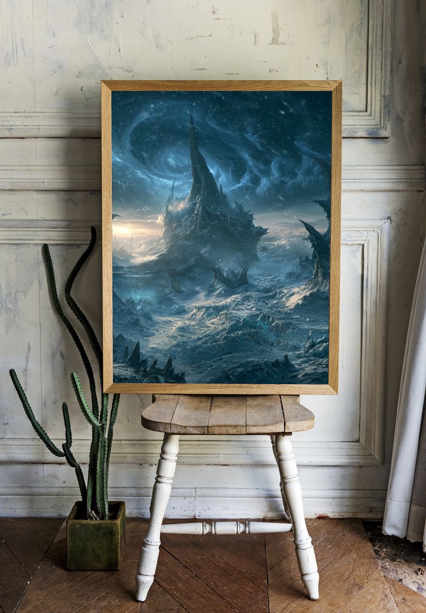 Frozen Alien Landscape Fantasy Print. — room view 1