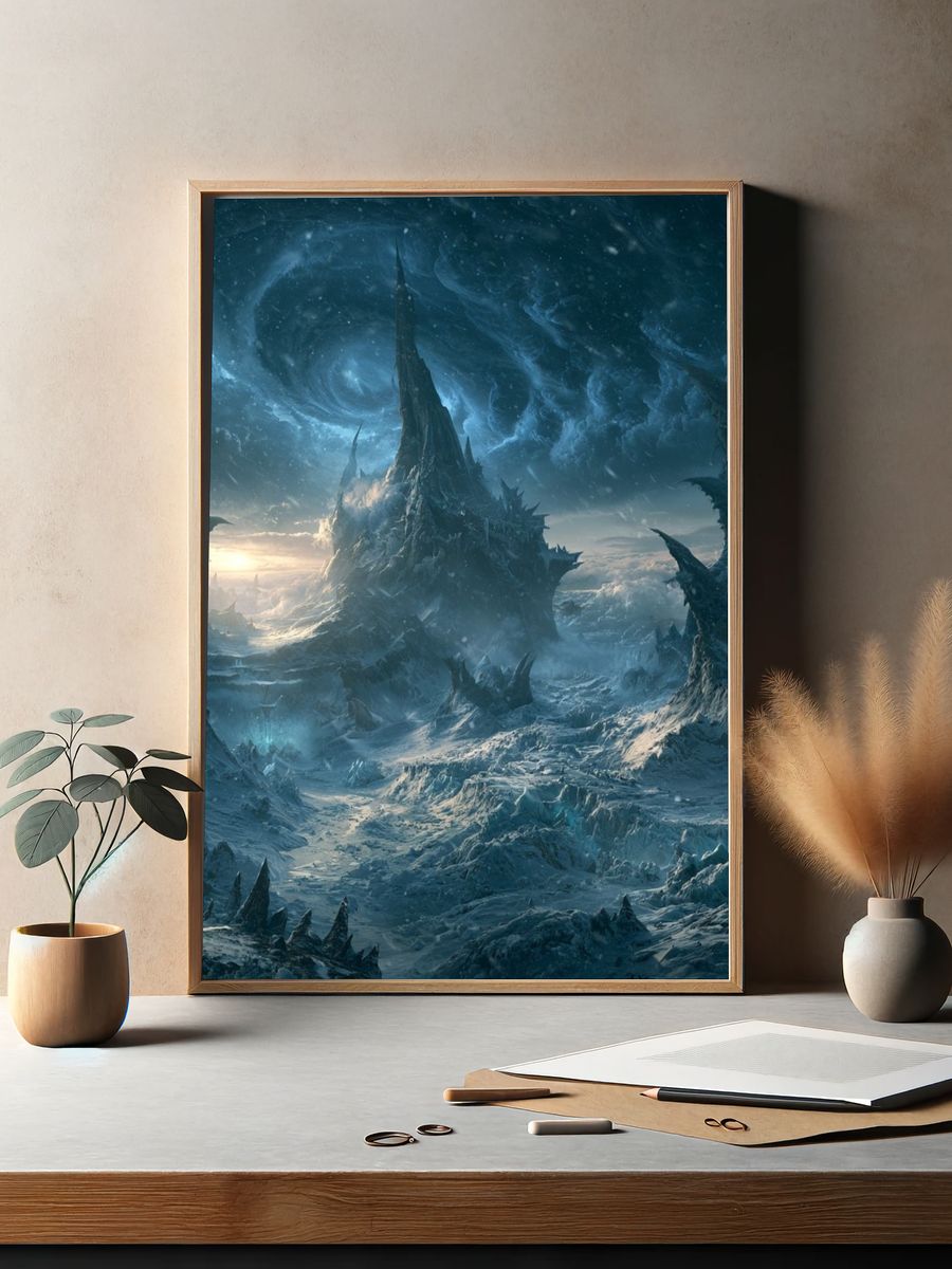 Frozen Alien Landscape Fantasy Print. — room view 2
