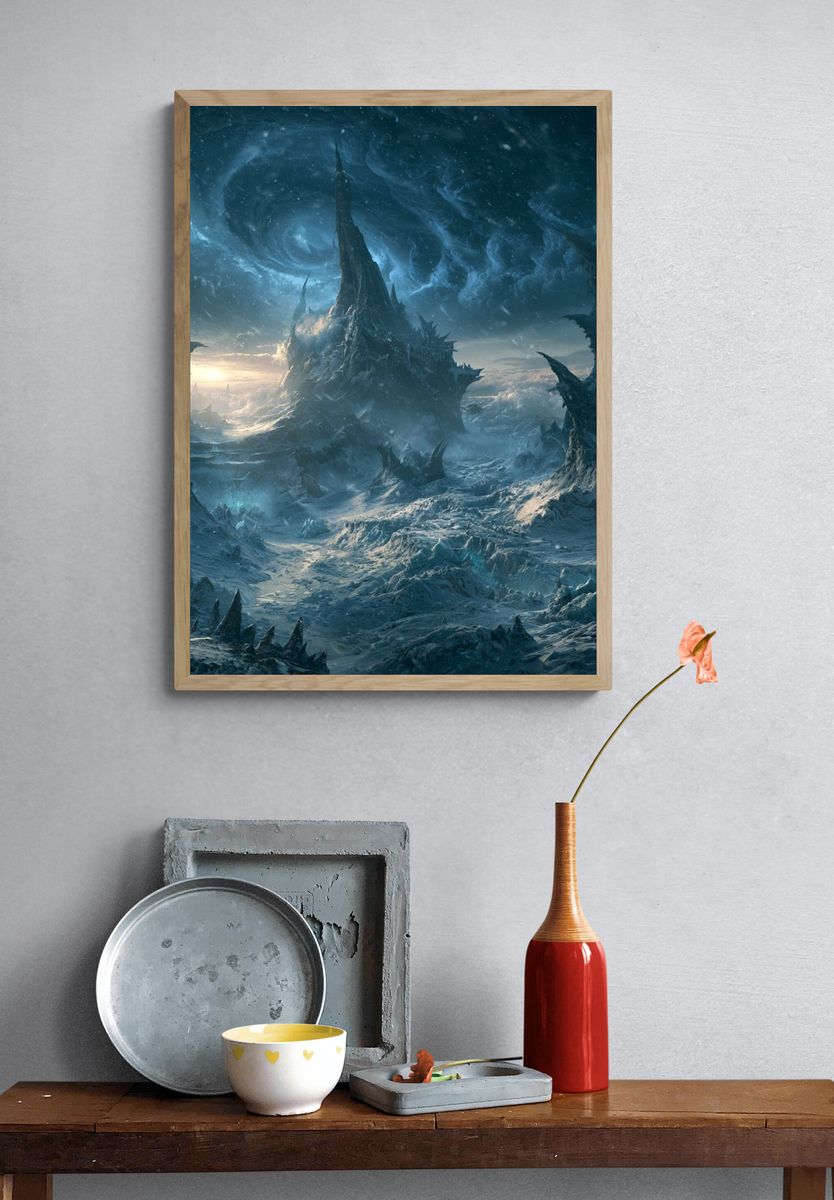 Frozen Alien Landscape Fantasy Print. — room view 3