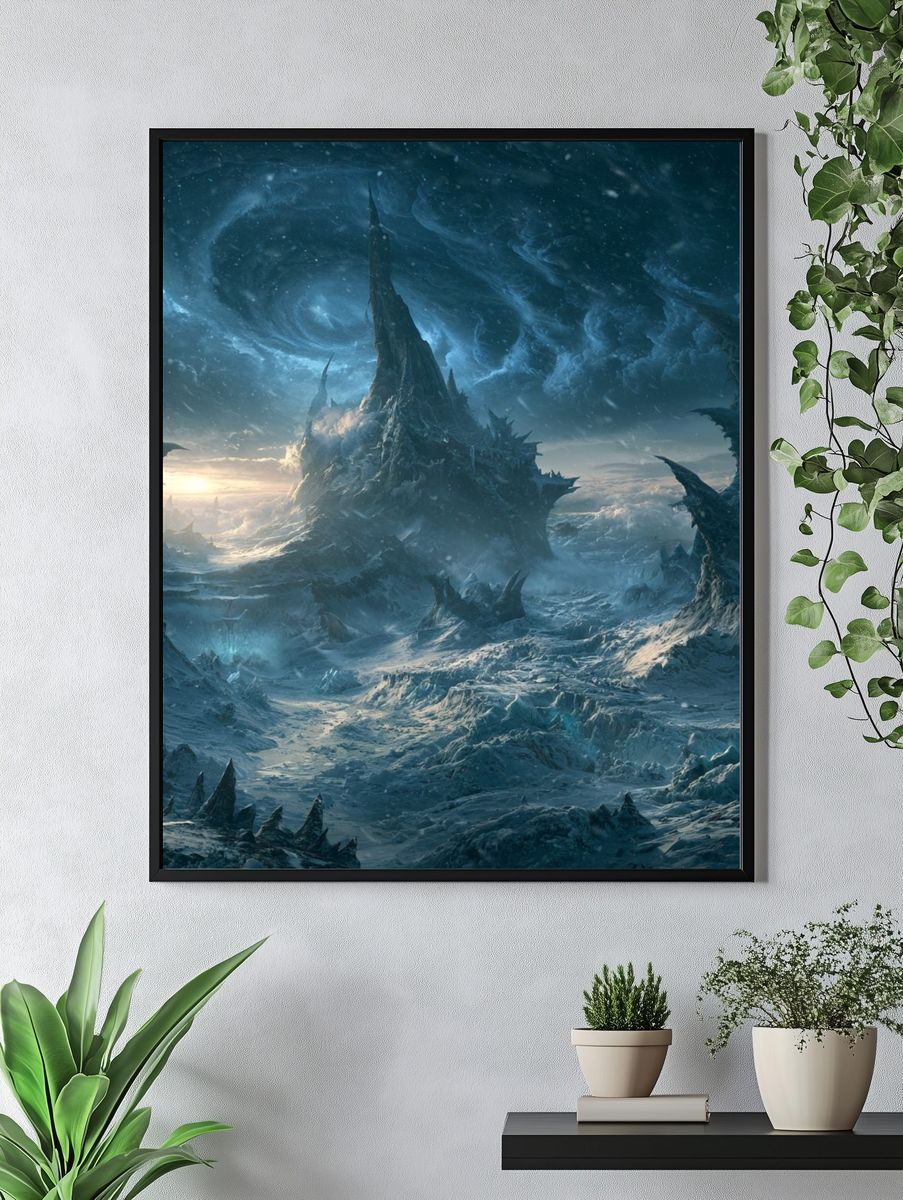 Frozen Alien Landscape Fantasy Print. — room view 4