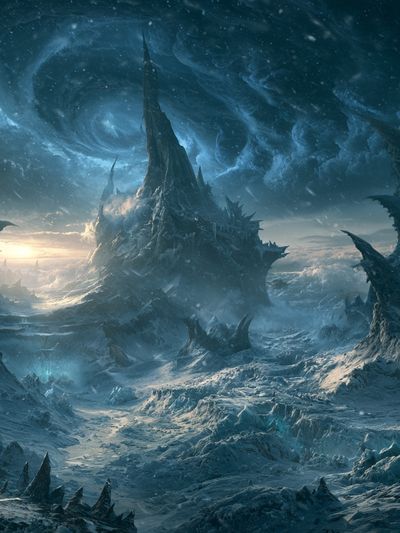 Frozen Alien Landscape Fantasy Print.