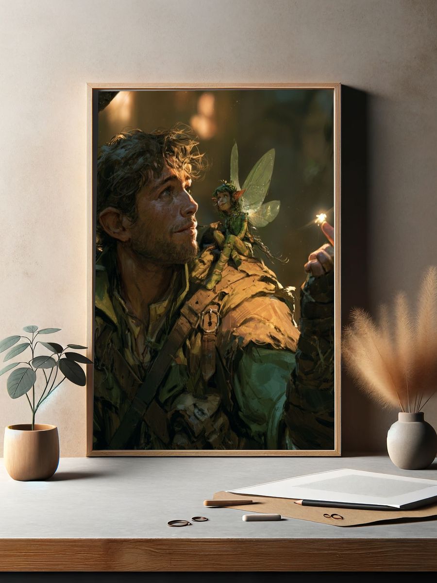 Futuristic Portrait Illustration Poster. — room view 2