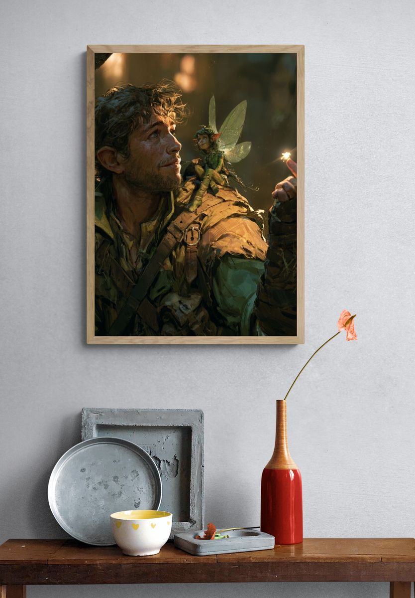 Futuristic Portrait Illustration Poster. — room view 3