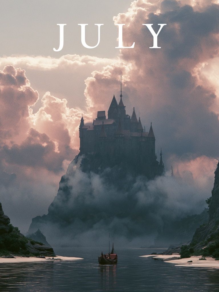 Misty Castle in July Poster. poster detail