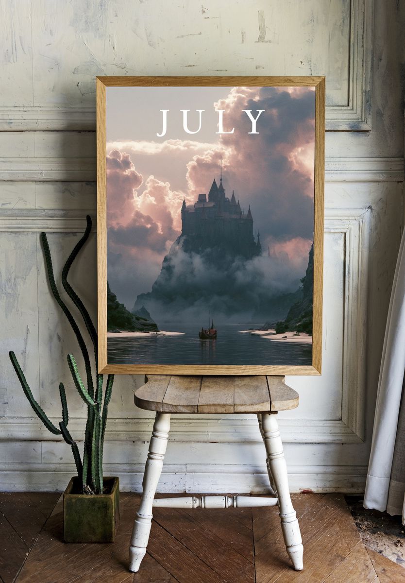 Misty Castle in July Poster. room preview