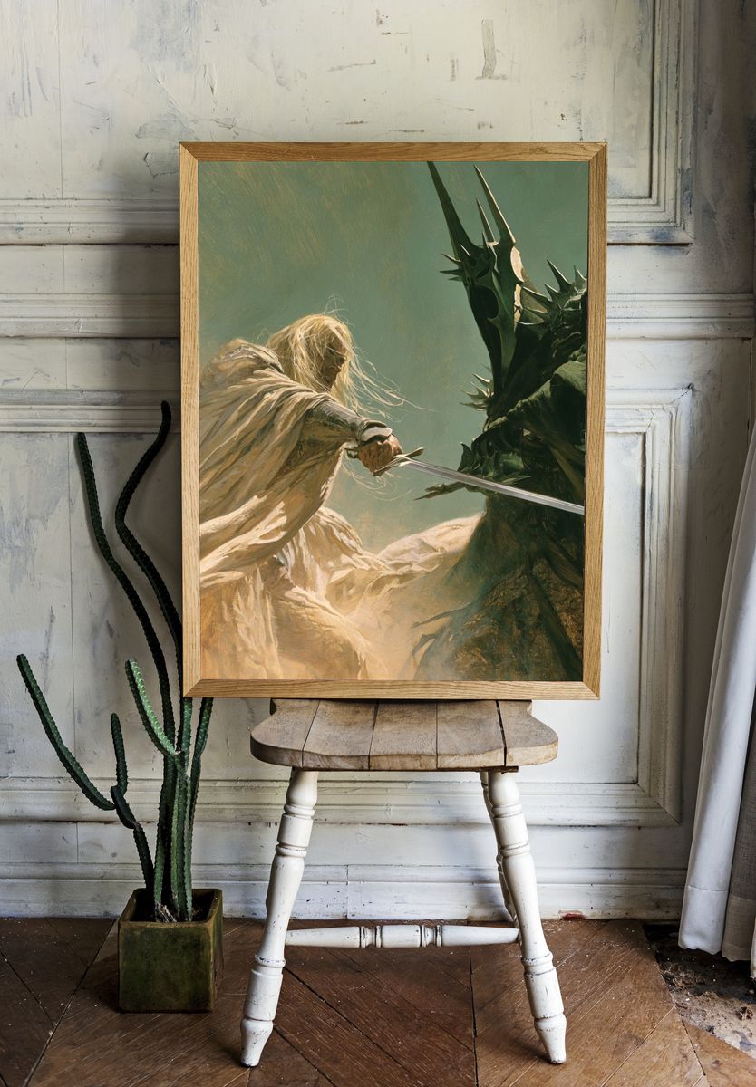 Fantasy Sword Duel Illustration Poster. — room view 1