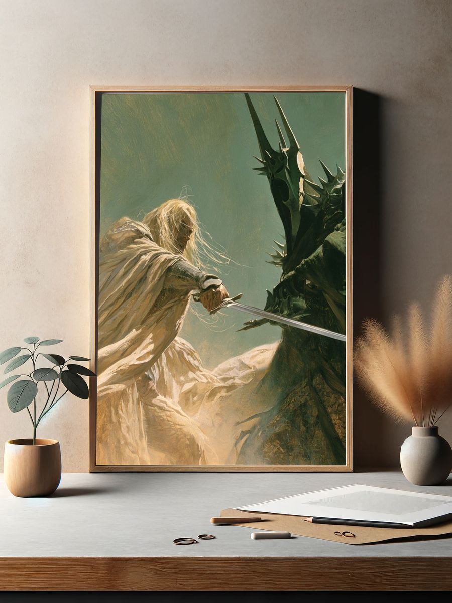 Fantasy Sword Duel Illustration Poster. — room view 2