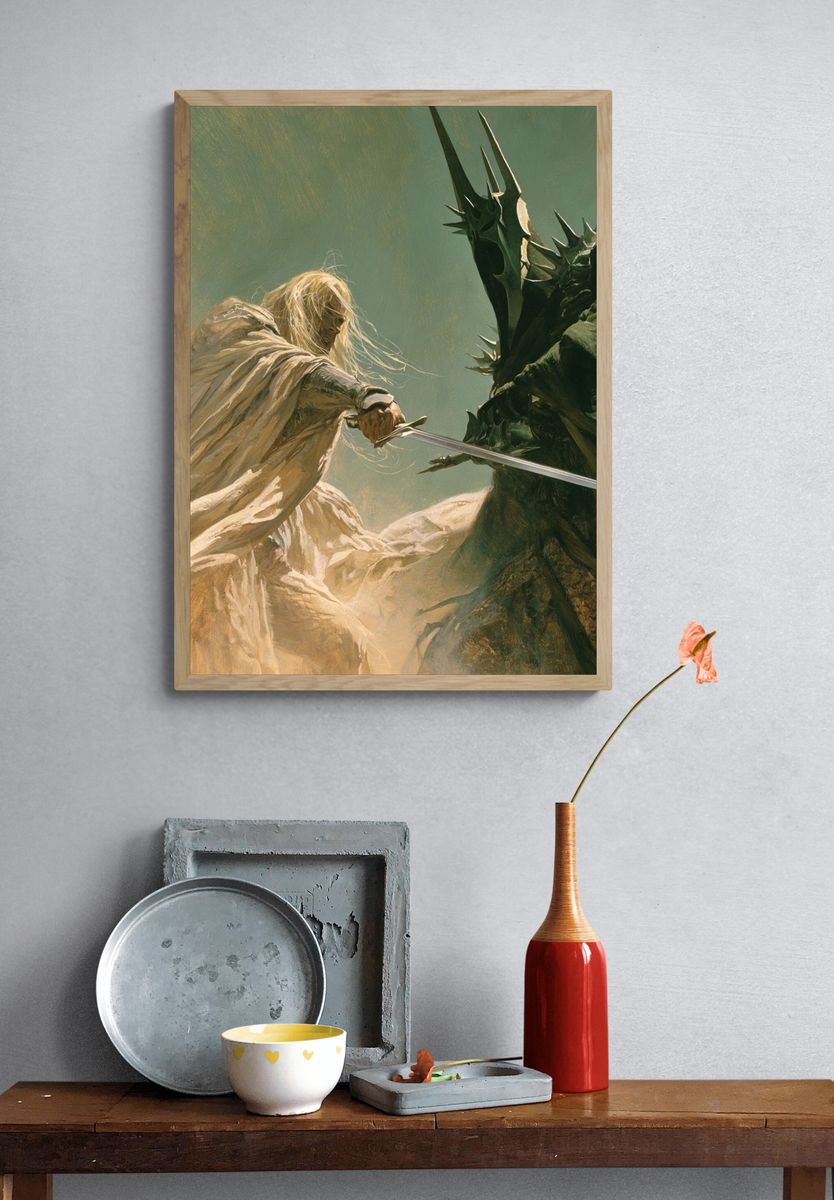 Fantasy Sword Duel Illustration Poster. — room view 3