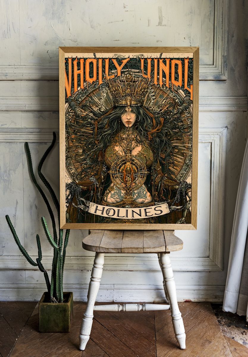 Wholly Holiness Gothic Illustration Poster. — room view 1