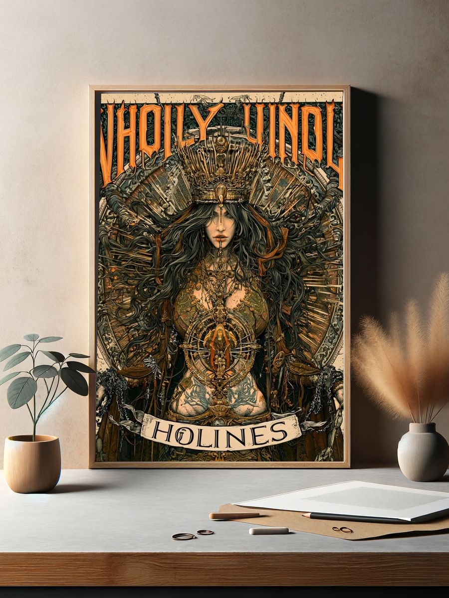 Wholly Holiness Gothic Illustration Poster. — room view 2