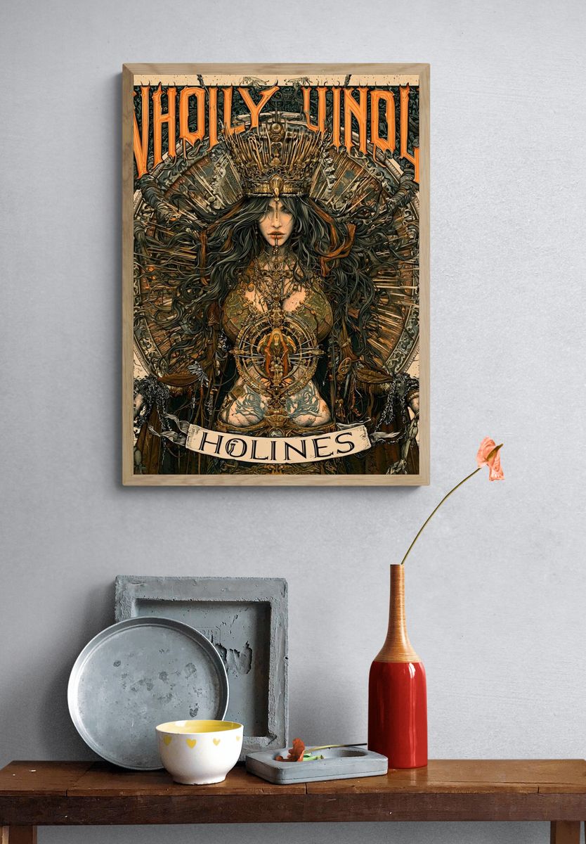 Wholly Holiness Gothic Illustration Poster. — room view 3