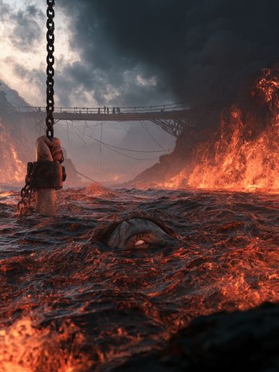 Volcanic Rift Fantasy Poster. poster