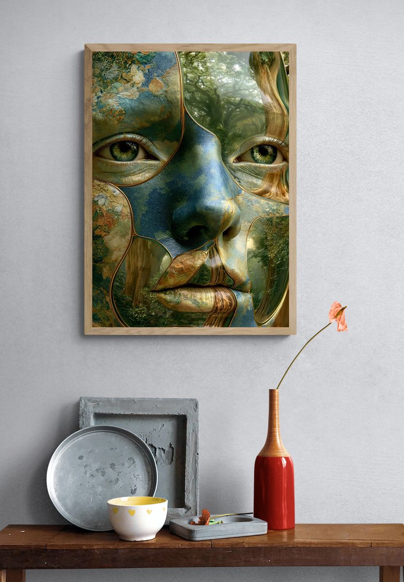 Forest Spirit Portrait Print. — room view 3