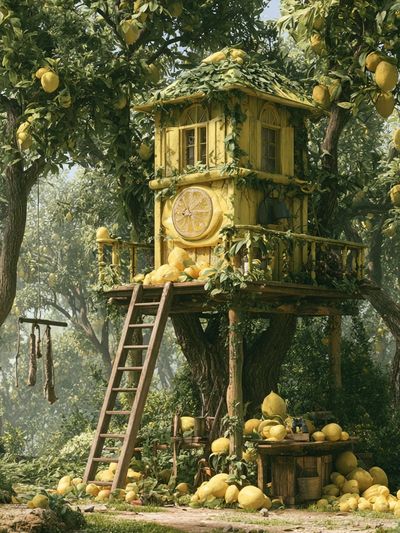 Lemon Treehouse Fantasy Print.