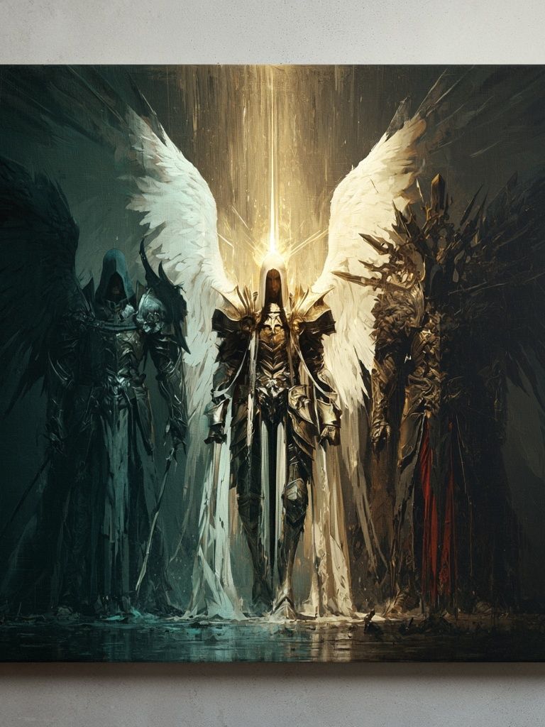 Winged Guardians Fantasy Print. poster — illustration art